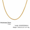 Round Snake Chain Necklace in Stainless Steel 0.9mm to 2mm - Image 9