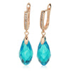 Shiny Pendant Earrings Rose Gold Water Drop Green Zircon Inlay Party Wedding Jewelry - Image 8