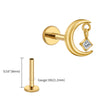 Titanium 16G CZ Moon Cartilage Earring Tiny Crescent Moon CZ Dangle Helix Tragus Conch Stud Ear Piercing - Image 18