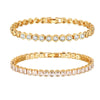 Cubic Zirconia Chain Tennis Bracelet Women, Gold Plated CZ Link, Elegant Sparkling Stackable Statement Wrist Jewelry Gift - Image 1