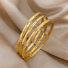 Three-Piece Diagonal-Pattern Stainless Steel Bangle Set in Gold-Tone or Silver-Tone - Image 5