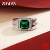 Silver Blue Green Crystal Adjustable Ring For Women Men Party Jewelry Gift - Image 4
