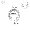 ZS 1PC 2/4/6/8G Spike Horseshoe Nose Ring Stainelss Steel Cone Large Gauge Piercings Internal Threaded Septum Nose Ear Expander - Image 11