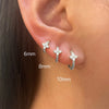 6/8/10mm Stainless Steel Zircon Flower Hoop Earring Small Gold Color Circle Hoops Huggie Piercing Earring Jewelry - Image 3