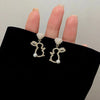 Crystal Hollow Animal Rabbit Drop Earrings for Women Cute Imitation Pearl Heart Dangle Earrings Party Jewelry Girls Gift - Image 4