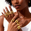 Stainless Steel Chunky Dome Rings for Women, Geometric Ring Gold Plated Aesthetic Jewelry - Image 2