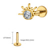 Titanium Starburst Half with CZ Cartilage Earring Piercing 16G Star Helix Tragus Labret Stud Body Jewelry - Image 19