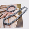 Woven Bead Necklace Glass Beaded Bohemian Statement Necklace Bracelet Hair Accessory Set For Women Jewelry Gift - Image 17