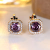 Crystal Round Stone Clip Earrings For Women Rose Gold Silver Color White Green Blue Zircon Jewelry Simple Gifts - Image 11