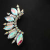 Stonefans Rhinestone Exaggerate Ear Clip Earrings No Piercing for Women Large AB Color Crystal Statement Cuff Earrings Jewelry