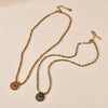 Stone Small Beads Chain Necklace for Women Bohemian Stainless Steel Charms Eye Enamel Collar Jewelry Gift - Image 5