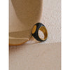 6789# Stainless Steel Black Enamel Geometric 316L Unique Ring Minimalist Texture Finger Unusual Jewelry - Image 4
