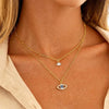 Layered Evil Eye Necklace for Women Cubic Zirconia Inlaid Lucky Eye Pendant Dainty Minimalist Boho Jewelry for Daily - Image 3