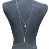 Simple Multilayer Pearl Back Chain Necklace Women Metal Zircon Water Drop Body Chain Bride Wedding Jewelry Accessories - Image 7