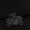 Women's gold-plated motorcycle badge, silver men's chest pin, black lapel brooch, suit accessories set - Image 10