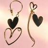 Black Heart Earrings Women Gold-color Long Tassel Metal Asymmetric Earrings Exaggerated Drop Earrings Party Wedding Jewelry A - Image 7