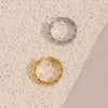 Cute Beaded Edge Heart Cuff Ring Gold Plated Stainless Steel Women Girls Finger Jewelry - Image 4