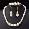 3in1 Set Elegant Simulated Pearl Necklace Earrings Bracelet Long Necklace Women Bridal Wedding Jewelry Gift - Image 2