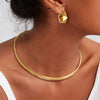 Choker Neck Cuff for Women, Open Collar Choker Torques Necklace Adjustable,Simple Stainless Steel Jewelry - Image 1