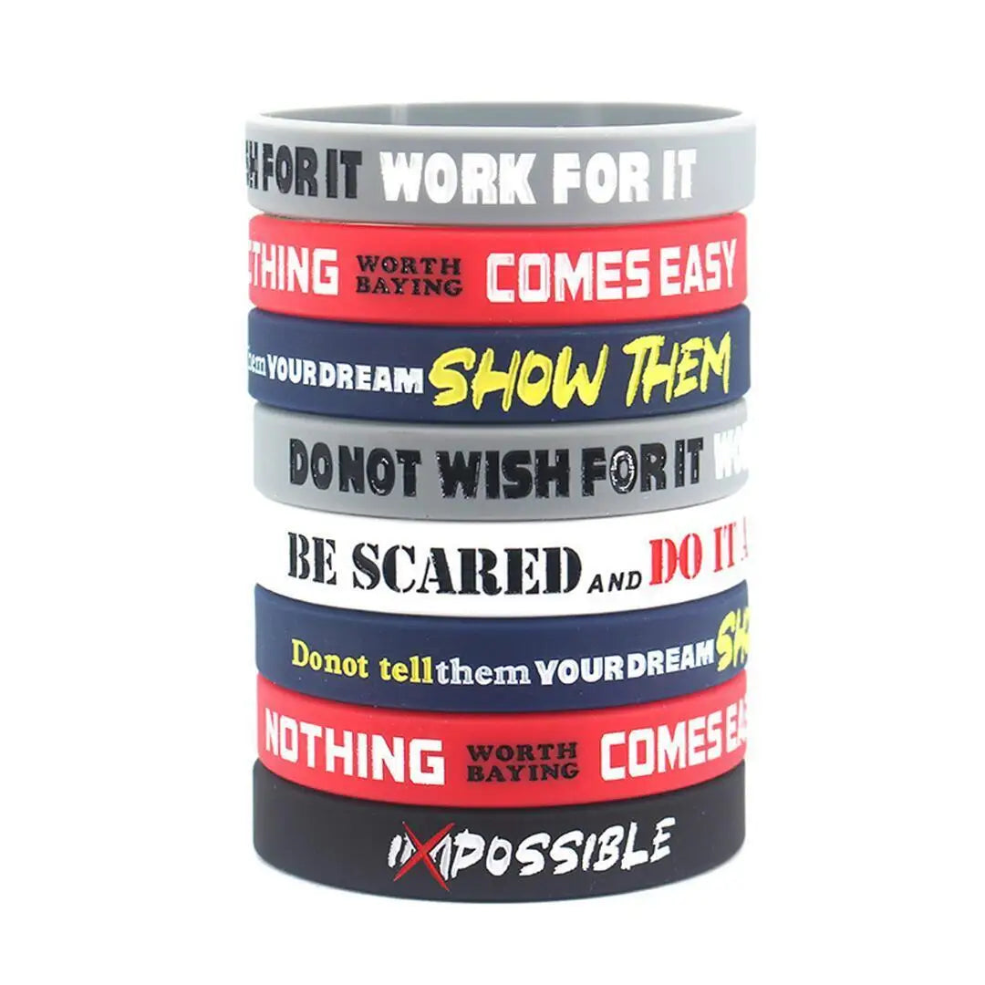 1 Pack Motivational Wristbands for Men, Women Teens, Silicone Bracelets with Inspirational Quotes,Men's Unisex Adult Design - Image 1