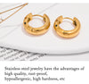 Classic Inlaid Zircon Hoop Earrings for Women, Stainless Steel Plated with Gold, Earrings - Image 12