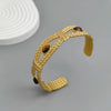 heavy metal sapphire gold-plated stainless steel women's bracelet, and rust-free, couple bracelet - Image 3