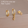 Three-Pair Square Cubic Zirconia Huggie Earring Set - Image 7