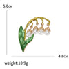 Enamel Suzuran Pearl Flower Brooches for Women Plant Pins Friends Party Gifts Banquet Jewellery Accessories - Image 3