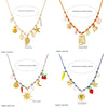 316L Stainless Steel Golden Sun Heart Ocean Multi-Pendant Necklace Women Summer Beach Rope Chain Vacation Jewelry - Image 2