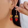 Korean Sweet Cute Strawberry Ribbon Bowknot Drop Earrings for Women Cute Fruit Cake Cup Dangle Earring Lovely Jewelry Gift - Image 14