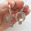 Pomegranate Dangle Earrings Jewelry Filled Cubic Zirconia Birthstone Bride Princess Wedding Hollow Earring - Image 3