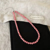 4 6 8mm Pink Color Round Stone Beaded Necklace for Women Handmade Silver Plated Chain Strand Chokers - Image 5