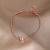 Eourpean Silver Red&Pink&Bule Round Stone Bracelet Women Jewelry For Birthday Anniversary'Gift - Image 4