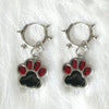 Gothic Aesthetic Rivet Earrings Punk Accessories Cat Paw Hoop Earrings for Women Grunge Jewelry Korean Cute Earrings - Image 1