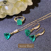 Oval Purple Crystal Fusion Stone Back Is Crystal Stone Necklace Earrings Rings Jewelry Set Elegant Women's Jewelry - Image 9