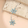 European and American Style Creative Water Blue Snowflake Earrings Necklace Two-Piece Set Women's Wedding Decoration Earrings - Image 6