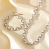 316L Stainless Steel Pearl Chain Necklace Bracelet Set For Women Silver Color Jewelry Set Gift Party - Image 3