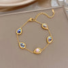 Gold Plated Stainless Steel Wristband Bracelet for Women Elegant Abalone Shell Oval Chain Bracelets Jewelry Gifts - Image 9