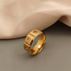 European and American style square textured stainless steel ring, high-quality jewelry, wedding party accessories - Image 2
