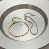 Minimalist Gold Color Plated Stainless Steel Elliptical Bead Chain Chain Bracelet Stackable Bracelet Women's Acc - Image 6