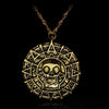Pirates of The Caribbean Necklace Aztec Coin Vintage Gold Plated Captain Jack Sparrow Medal Pendant Necklace - Image 2
