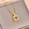 Classic Gold Color Stainless Steel Necklace For Women Shiny Zircon Geometric Heart Pendant Necklaces Jewelry Gift - Image 17