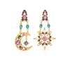 Moon Stars Pendant Retro Drop Earrings Long Asymmetric Women's Baroque Earrings Exaggerated Big Eardrop for Women Boho Jewelry - Image 1