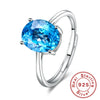Silver Ring Inlaid Crystal Zircon Women's Ring, Adjustable Open Ring Wedding Party Gift Jewelry - Image 4