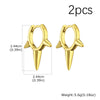 Creative Gothic Punk Rivet Heart Hoop Earrings, Stainless Steel Geometric Piercing Earrings, Unique Cool Jewelry for Party - Image 16