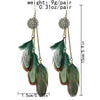 Bohemian Feather Earrings For Women Vintage Retro Ethnic Hollow Geometric Round Handmade Chain Long Earings Indian Party Jewelry - Image 3