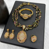 Vintage 4pcs Necklace Earring Ring Bracelet Crystal Stone Jewelry Sets for Women Amethyst Tigers Eye Statement Jewelrys - Image 16