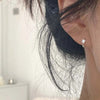 Silver Color Four Pointed Star Hoop Earrings For Women Simple Metal Cross Star Piercing Earrings Aesthetic Jewelry Gift - Image 2