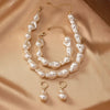 3pcs Set Retro Irregular-shaped Pearl necklace for Women Wedding Bride Party Baroque Pearl Charms Jewelry Set Gifts - Image 3