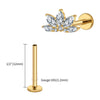 Titanium 16G Marquise Lotus CZ Flower Flat Back Stud Labret Tragus Helix Cartilage Conch Earring Piercing - Image 19